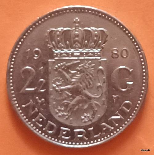 Europe Netherlands 1980 2 ?? Gulden Juliana Nickel for sale in